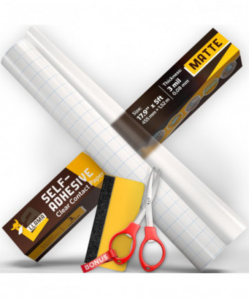 Clear Matte Contact Paper - Multipurpose 17.9� x 5ft - Matte Self Adhesive Roll