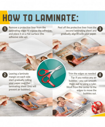 Textured Self Adhesive Laminating Sheets, Crisp Linen Finish, 9 x 11.5 Inches, 4 Mil Thick, 10 Pack, for Letter Size Self