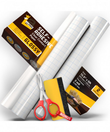 Clear Contact Paper 13.5 x 5ft/Roll - Multipurpose 2 Pack Self Adhesive Rolls