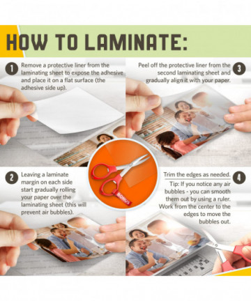 Textured Self Adhesive Laminating Sheets, Smooth Satin Finish, 2.6 x 3.9 Inches, 4 Mil Thick, 20 Pack, Suited for Business Card