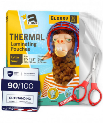 Thermal Laminating Pouches, 9 x 11.5 Inches, 3 Mil Thick, 30 Pack, Suited for Letter Size Laminating Sheets 8.5 x 11