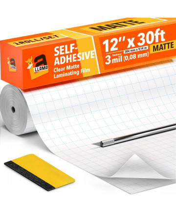 Matte Laminate Roll 12x30ft Self Adhesive Laminating Film 3 MIL Roll Superior Protection Extra Long